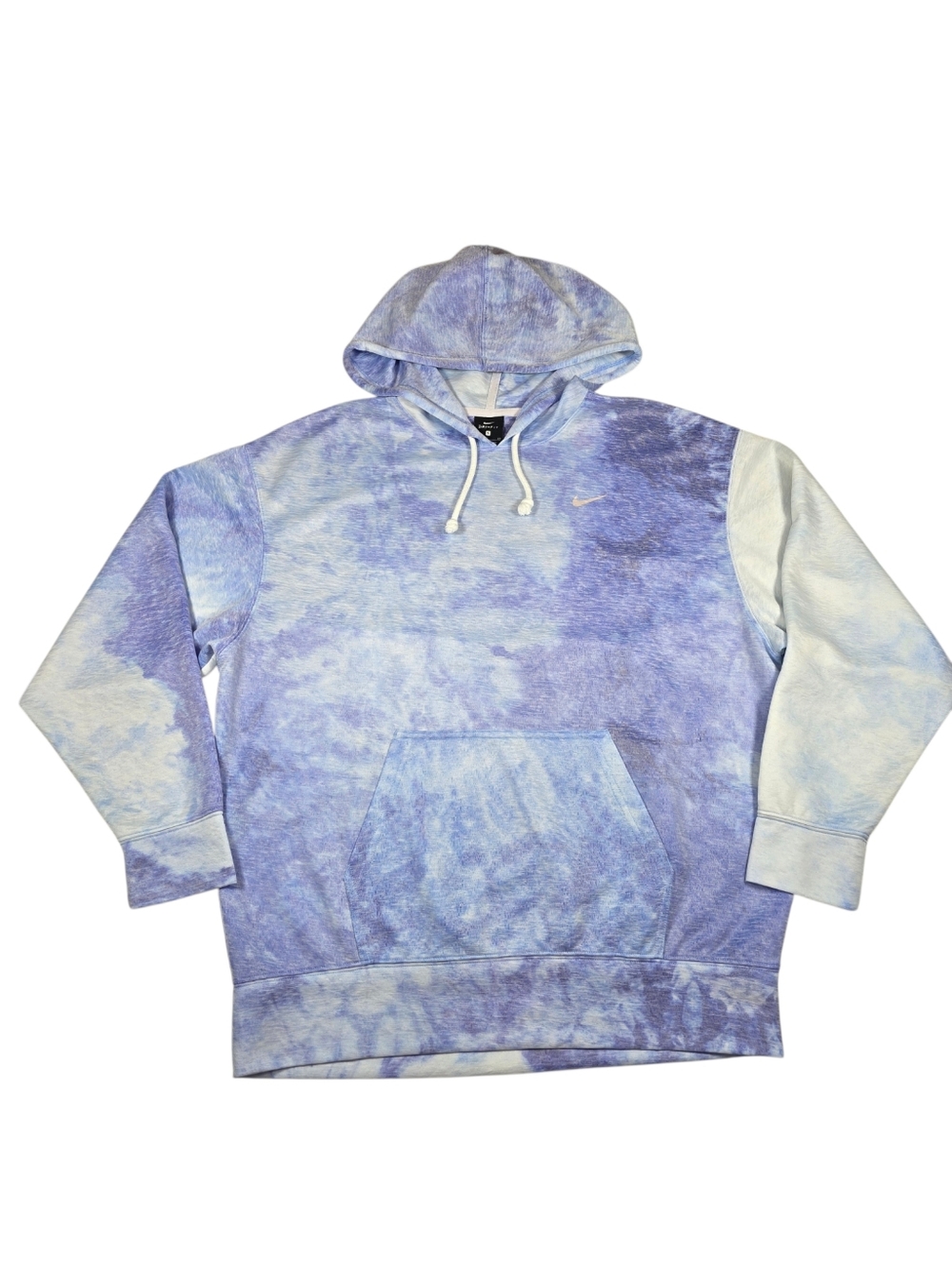 Nike Women's Blue/Purple Tie Dye Pockets Pullover Sweatshirt Hoodie, Size Small